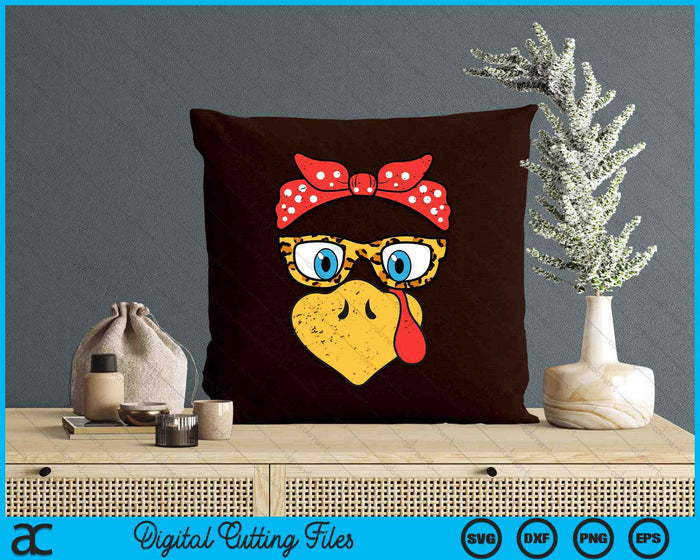 Thanksgiving Turkey Face Eyeglasses SVG PNG Digital Printable Files