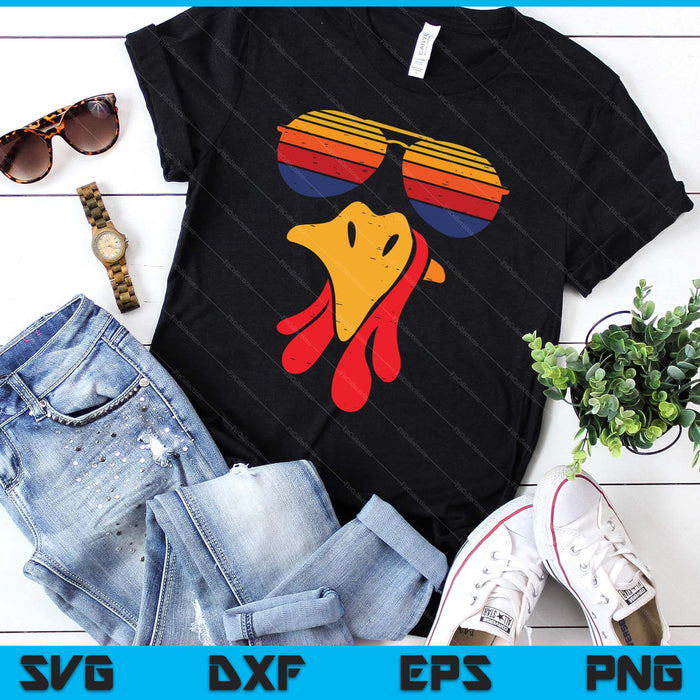 Thanksgiving Turkey Face Sunglasses Vintage SVG PNG Digital Printable Files