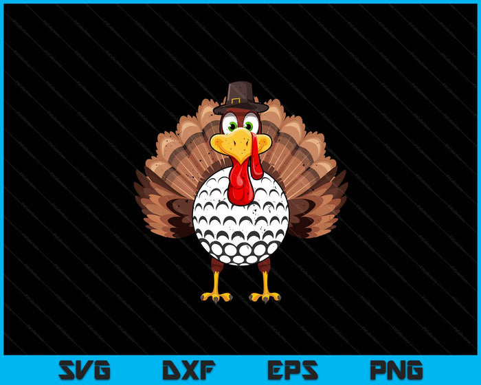 Thanksgiving Turkey Golf Ball SVG PNG Digital Printable Files