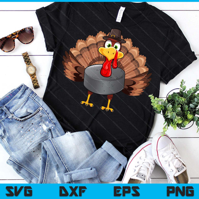 Thanksgiving Turkey Ice Hockey SVG PNG Digital Printable Files