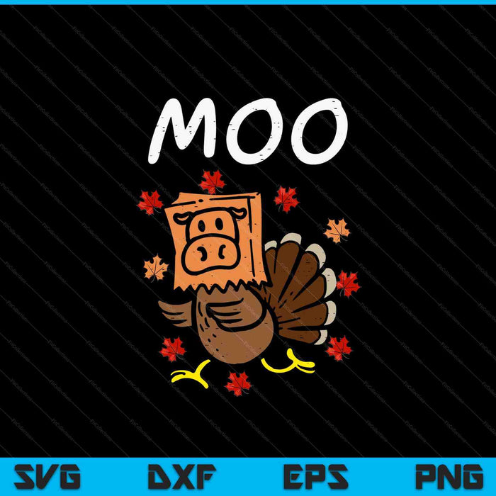 Thanksgiving turkey moo cow head fall SVG cut file