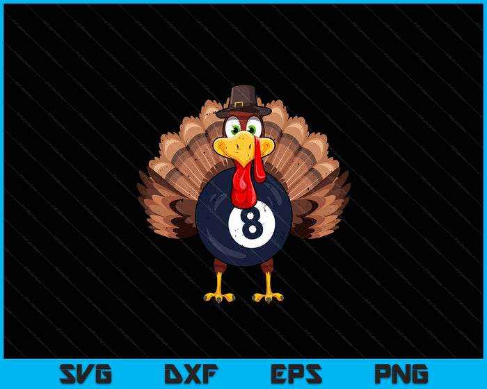 Thanksgiving Turkey Pool Ball SVG PNG Digital Printable Files