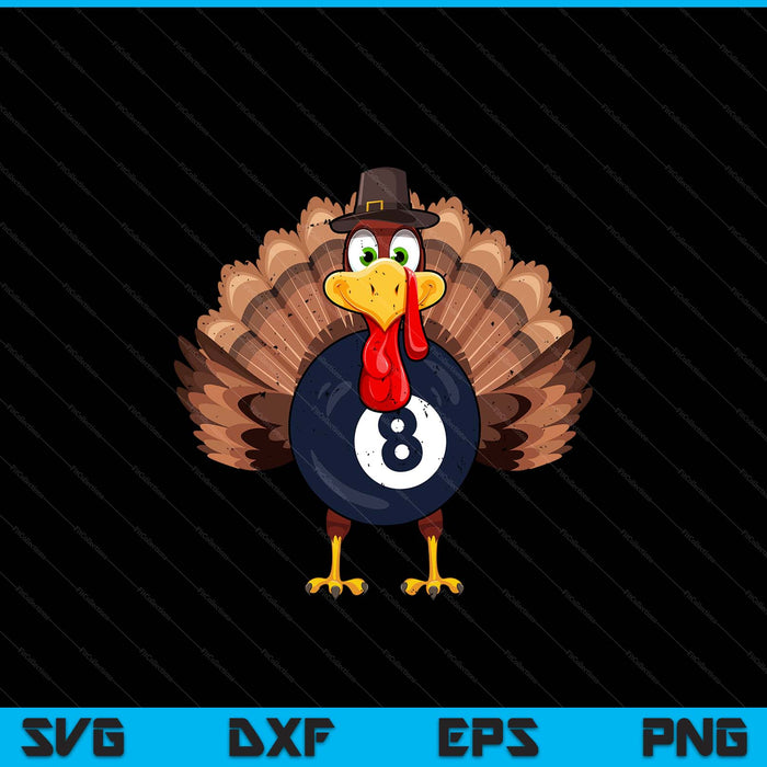 Thanksgiving Turkey Pool Ball SVG PNG Digital Printable Files