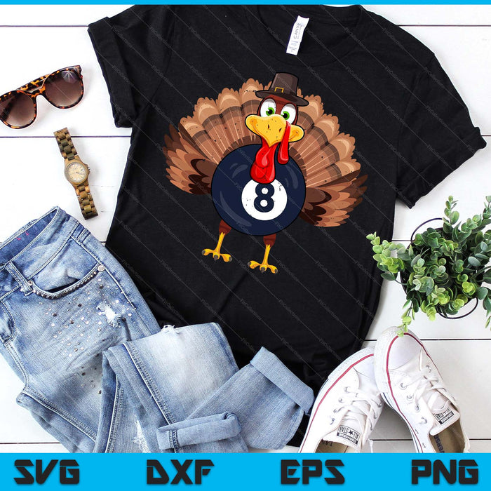 Thanksgiving Turkey Pool Ball SVG PNG Digital Printable Files