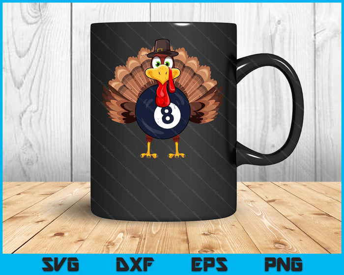 Thanksgiving Turkey Pool Ball SVG PNG Digital Printable Files