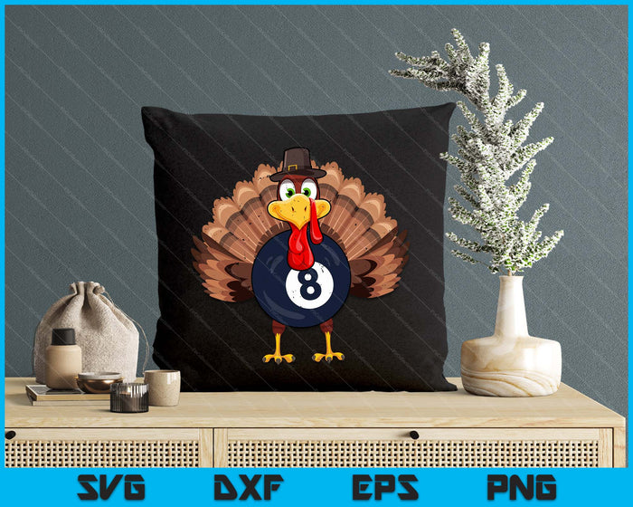 Thanksgiving Turkey Pool Ball SVG PNG Digital Printable Files