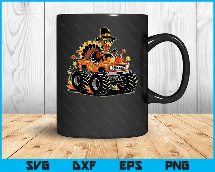 Thanksgiving Turkey Riding Monster Truck SVG PNG Digital Printable Files