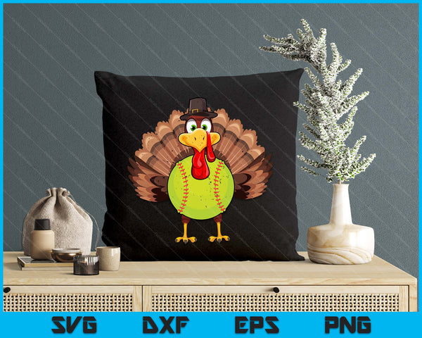 Thanksgiving Turkey Softball Ball SVG PNG Digital Printable Files