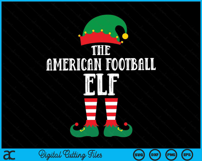 The American Football Elf Matching Family Group Christmas Party Pyjamas SVG PNG Digital Cutting File