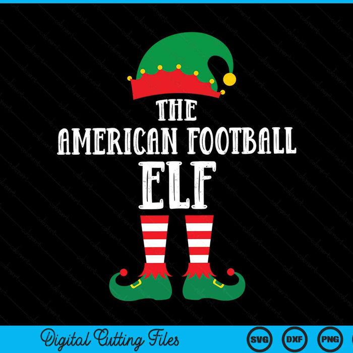 The American football elf matching family group Christmas party pyjamas SVG PNG cut file for Cricut