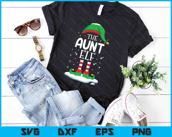 De tante Elf kerstfamilie bijpassende outfit Xmas groep SVG PNG digitale snijbestanden