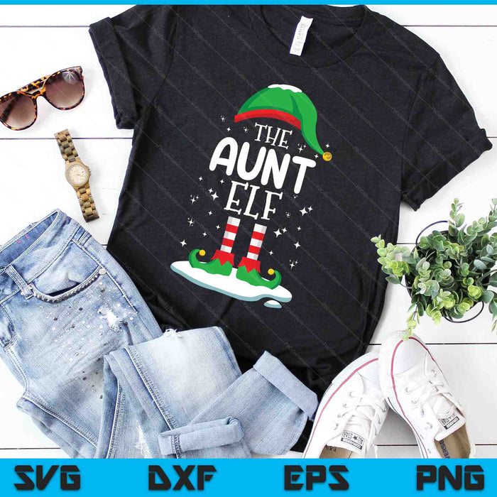 De tante Elf kerstfamilie bijpassende outfit Xmas groep SVG PNG digitale snijbestanden