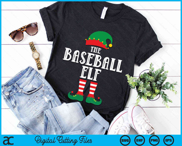 The Baseball Elf Matching Family Group Christmas Party Pyjamas SVG PNG Digital Cutting Files