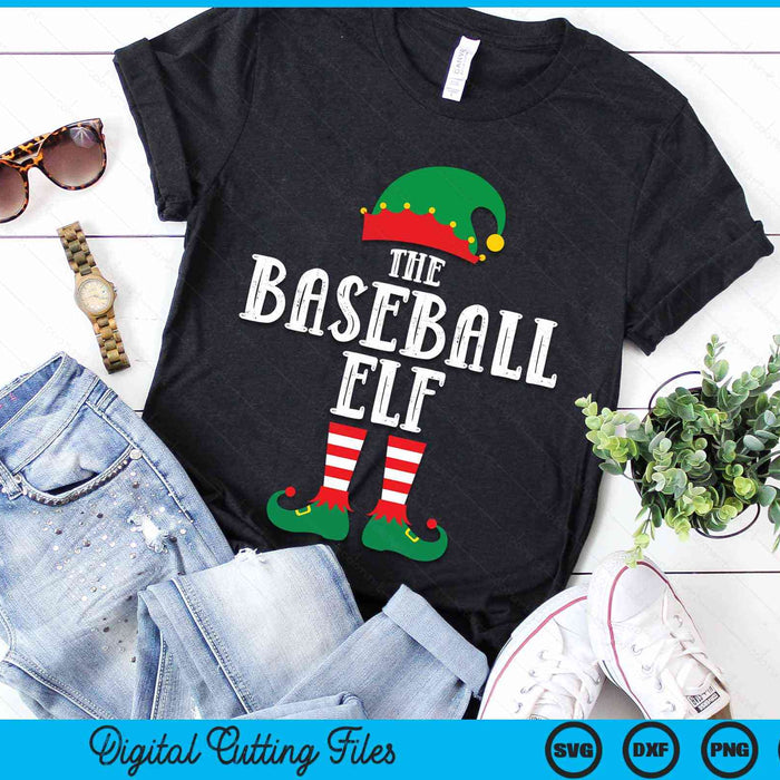 The Baseball Elf Matching Family Group Christmas Party Pyjamas SVG PNG Digital Cutting Files