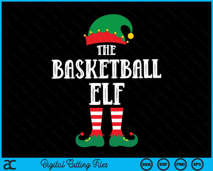 The Basketball Elf Matching Family Group Christmas Party Pyjamas SVG PNG Digital Cutting File