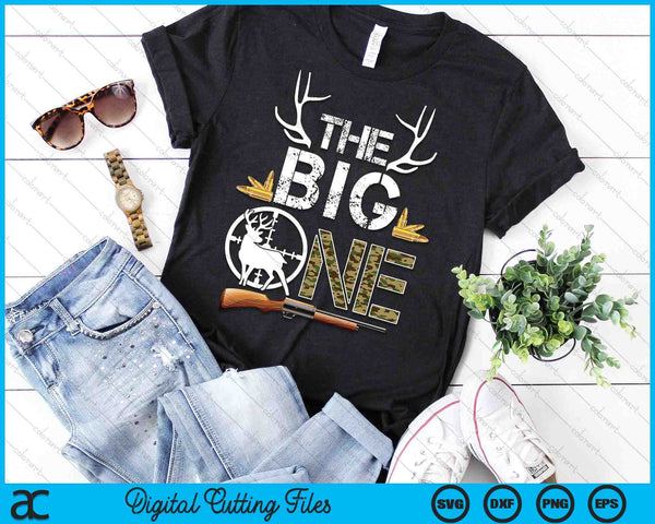 The Big One Birthday Boy Deer Hunter Camouflage 1st Birthday SVG PNG Digital Printable Files