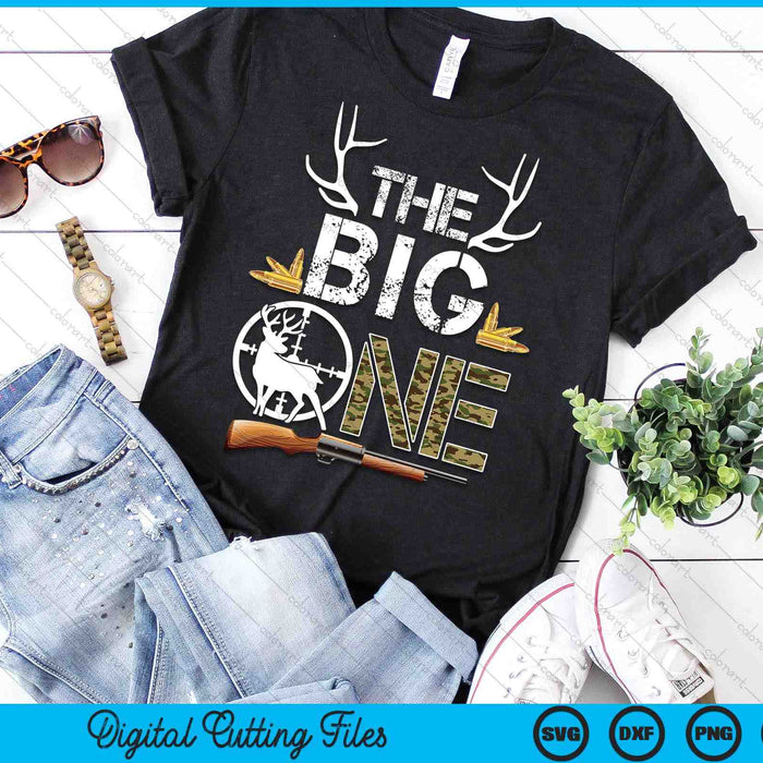 The Big One Birthday Boy Deer Hunter Camouflage 1st Birthday SVG PNG Digital Printable Files