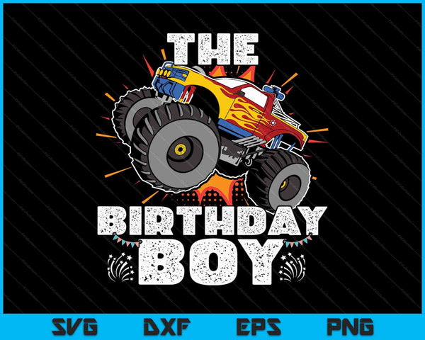 La familia Birthday Boy Monster Truck que coincide con SVG PNG cortando archivos imprimibles