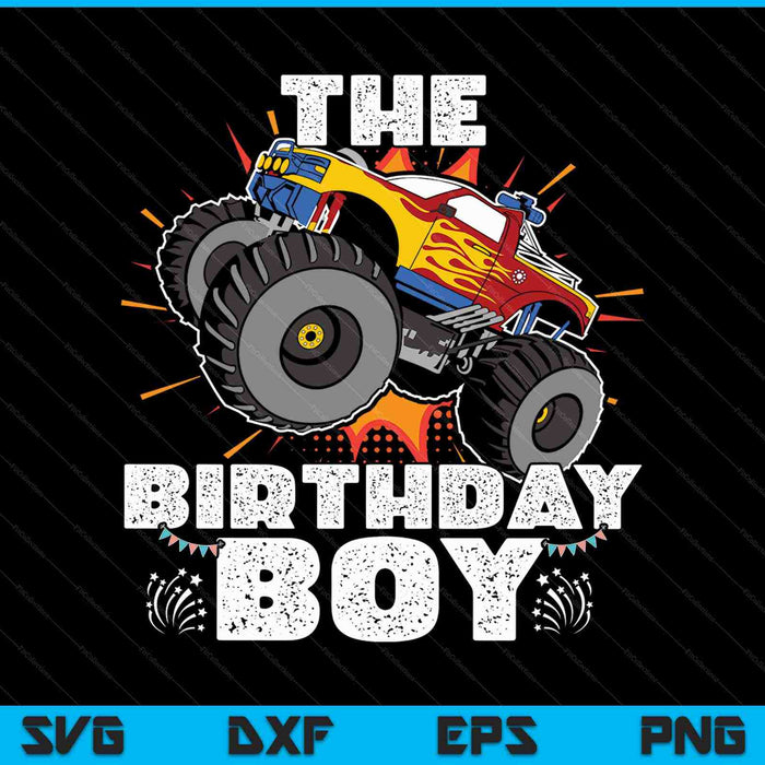 La familia Birthday Boy Monster Truck que coincide con SVG PNG cortando archivos imprimibles