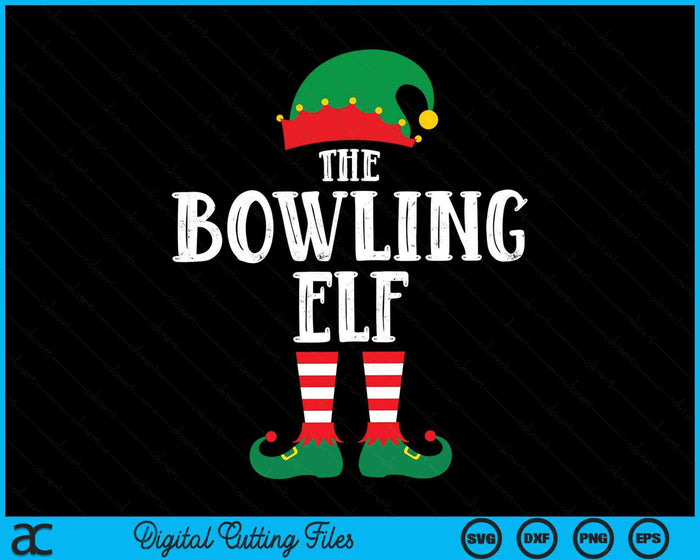 The Bowling Elf Matching Family Group Christmas Party Pyjamas SVG PNG Digital Cutting File