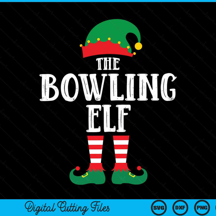 The bowling elf matching family group Christmas party pyjamas SVG cut file