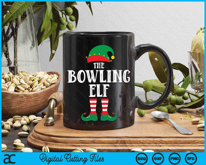 The Bowling Elf Matching Family Group Christmas Party Pyjamas SVG PNG Digital Cutting File