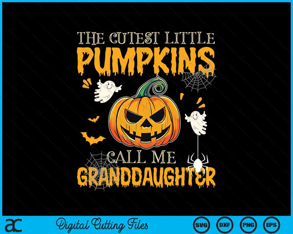 The cutest little pumpkins call me granddaughter Halloween SVG cut file