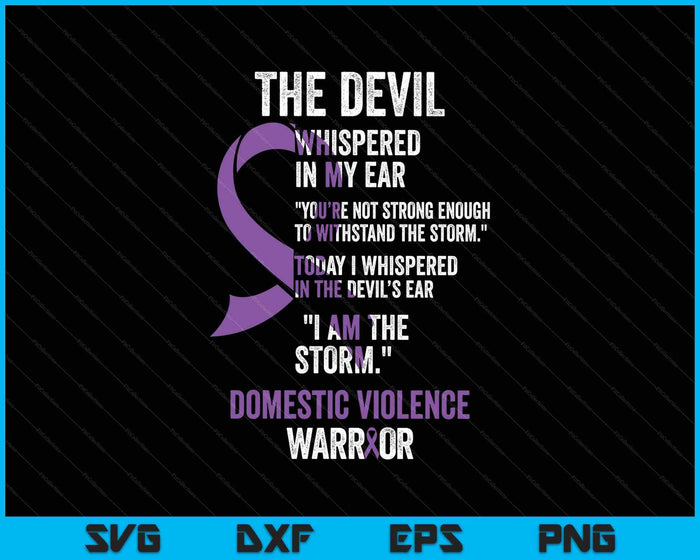 The Devil Domestic Violence Awareness Support Ribbon SVG PNG Digital Printable Files