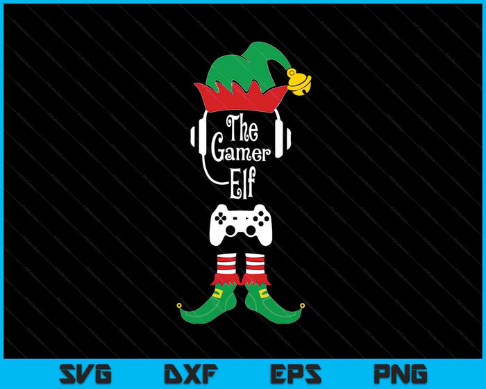 The Gamer Elf Novelty Christmas Gamers SVG PNG Digital Printable Files