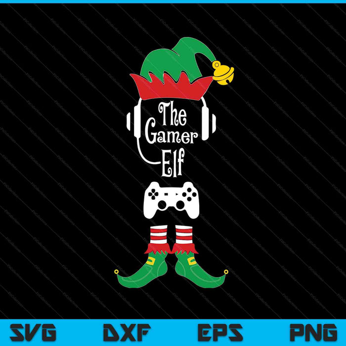 The gamer elf novelty Christmas gamers SVG cut file