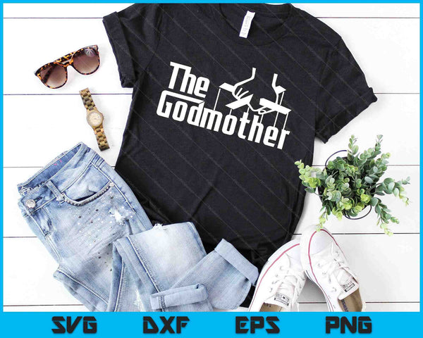 The Godmother Original White Title Logo SVG PNG Digital Cutting Files - on a t-shirt