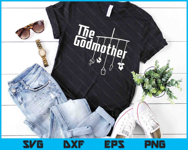 The Godmother of New Baby SVG PNG Digital Cutting Files - on a t-shirt