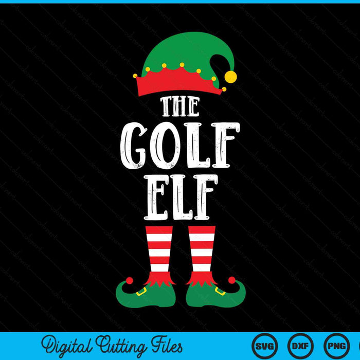 The golf elf matching family group Christmas party pyjamas SVG PNG cut file for Cricut