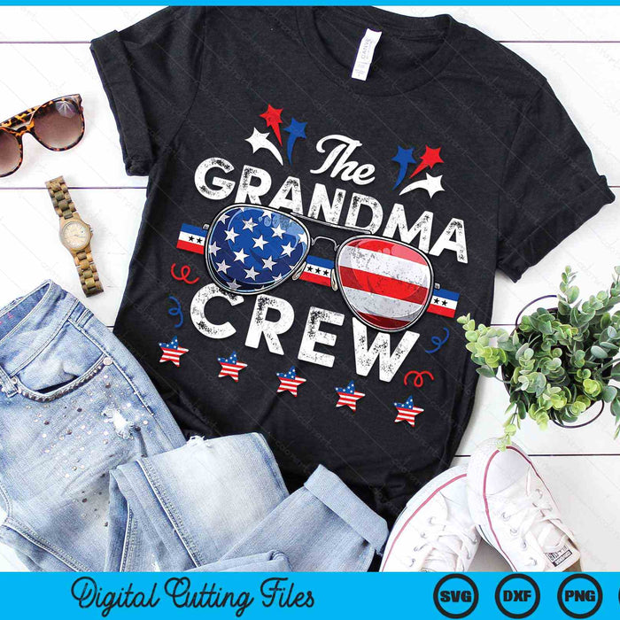 The Grandma Crew 4th Of July Patriotic American SVG PNG Digital Cutting Files