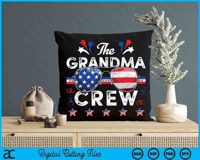The Grandma Crew 4th Of July Patriotic American SVG PNG Digital Cutting Files