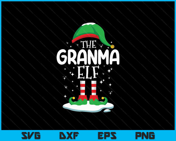 The Grandma Elf Christmas Family Matching Outfit Xmas Group SVG PNG Digital Cutting Files