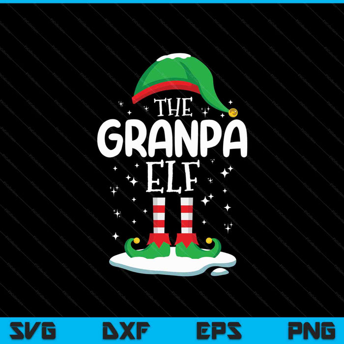 The grandpa elf Christmas family matching outfit Xmas group SVG cut file