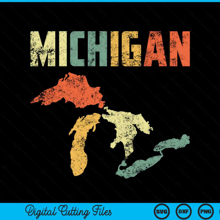 The great lakes retro Michigan mi SVG cut file