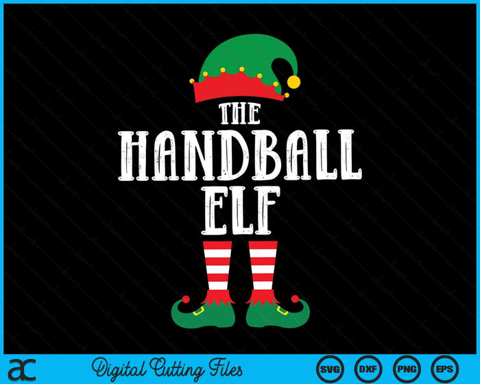 The Handball Elf Matching Family Group Christmas Party Pyjamas SVG PNG Digital Cutting File