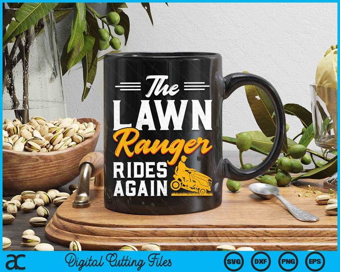 The Lawn Ranger Rides Again Lawn Tractor Mowing SVG PNG Digital Cutting Files