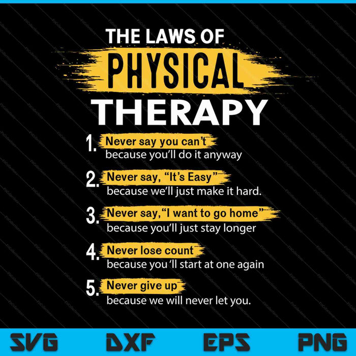 The laws of physical therapy SVG cut file