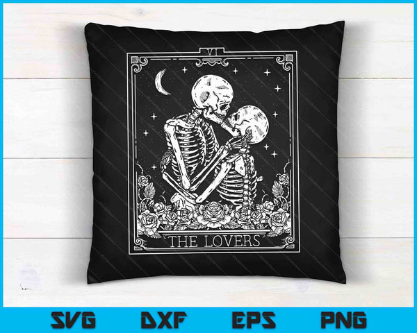 The Lovers Vintage Tarot Card Astrology Goth Halloween Women SVG PNG Digital Cutting File