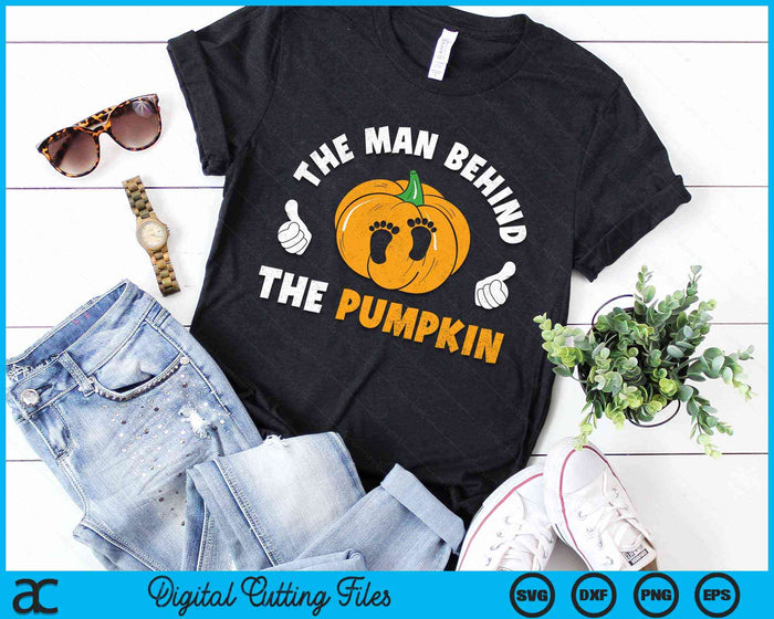 The Man Behind The Pumpkin Dad Halloween Pregnancy Reveal SVG PNG Digital Cutting Files