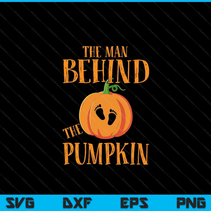 The man behind the pumpkin Halloween pregnancy husband SVG cut file