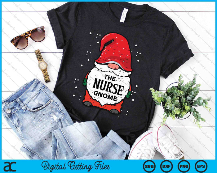 The Nurse Gnome Xmas Matching Christmas For Family SVG PNG Digital Printable Files