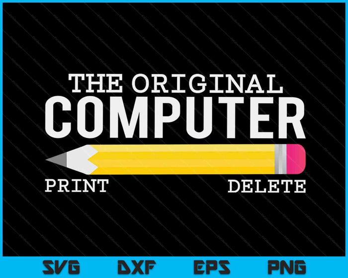 De originele Computer Funny Pencil IT Tech Support SVG PNG digitale snijbestanden
