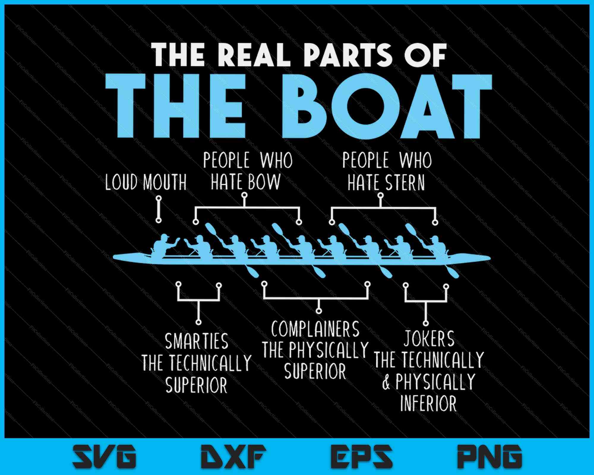 The Real Parts Of The Boat Funny Rowing SVG PNG Digital Cutting Files ...