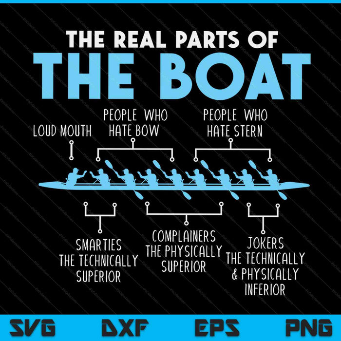 The Real Parts Of The Boat Funny Rowing SVG PNG Digital Cutting Files