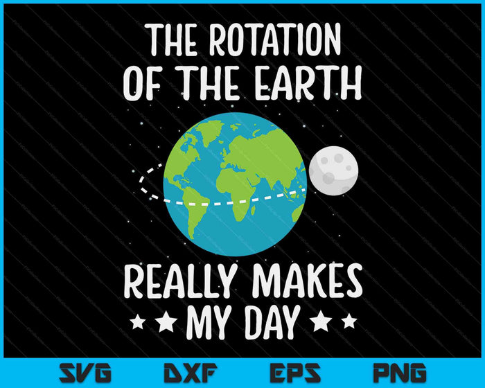 De rotatie van de aarde maakt echt mijn dag Earth Day SVG PNG digitale afdrukbare bestanden