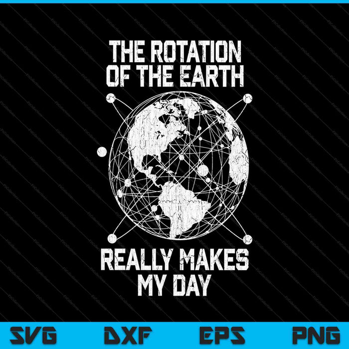 The rotation of the Earth really makes my day science SVG cut file